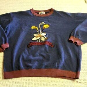 Great Lakes Vintage Sz. L Blue Embroidered Golf Long Sleeve Sweatshirt